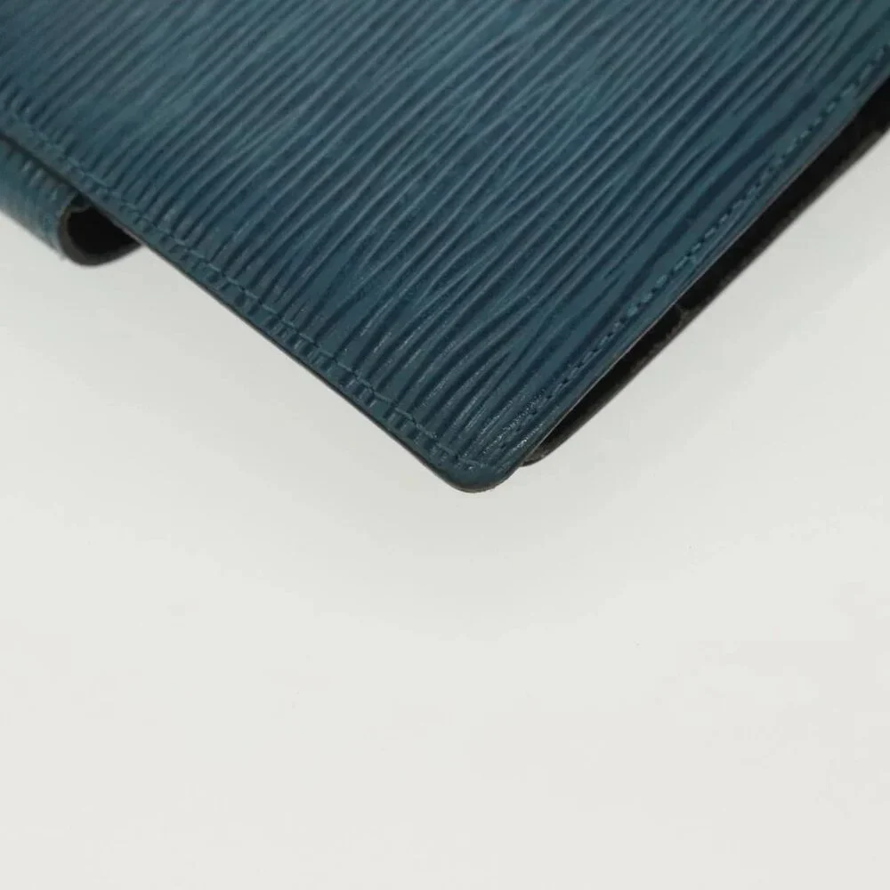 LOUIS VUITTON Epi Agenda PM Day Planner Cover Blue R20055 LV Auth bs28570